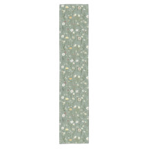 Sage Green Yellow White Boho Wilflower Floral