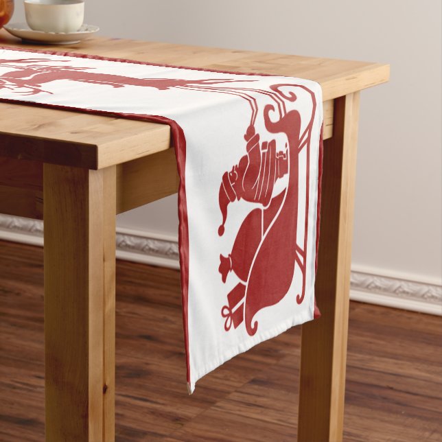 Caminho De Mesa Pequeno Santa Sleigh Ride Christmas  (No Local)