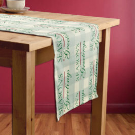 Caminho De Mesa Pequeno Saudações da temporada Gingham Natal