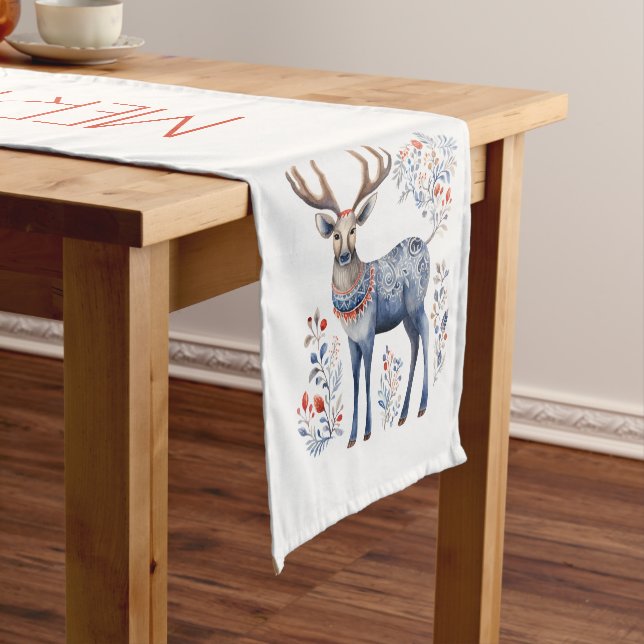 Caminho De Mesa Pequeno Scandinavian Folk Reindeer Christmas Party Suplies (No Local)