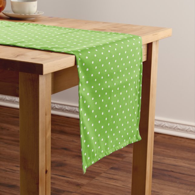 Caminho De Mesa Pequeno Seamless  bright lime polka dot pattern  (No Local)