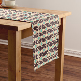 Caminho De Mesa Pequeno Seamless geometric pattern in dark brown leaf 