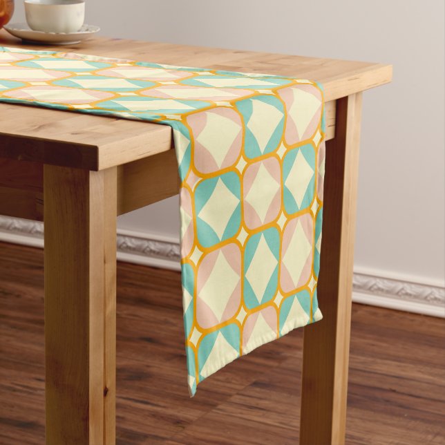 Caminho De Mesa Pequeno Seamless retro pattern with rounded squares (No Local)