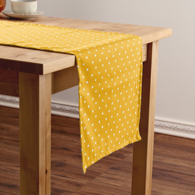 Caminho De Mesa Pequeno Seamless yellow-orange  polka dot  pattern  (No Local)