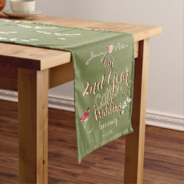 Caminho De Mesa Pequeno segundo Ano De Casamento De Algodão