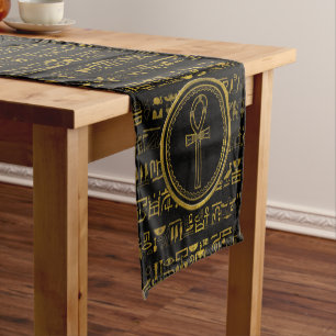 Caminho De Mesa Pequeno Símbolo transversal de Ankh do egípcio Dourado