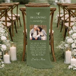 Caminho De Mesa Pequeno Sinal de Memorial de Casamento Foto dos Pais em Li