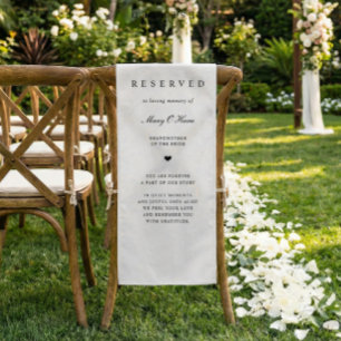 Caminho De Mesa Pequeno Sinal de Tecido para Cadeira de Casamento Memorial