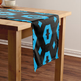 Caminho De Mesa Pequeno Sky Blue e Black: Geometriana 1