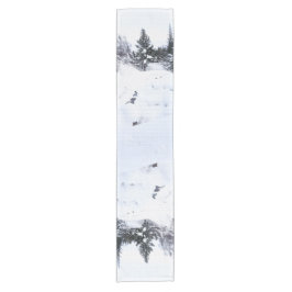 Caminho De Mesa Pequeno Snowy Forest Table Runner