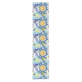 Caminho De Mesa Pequeno Sol mediterrânico, flores, limão, meia lua,