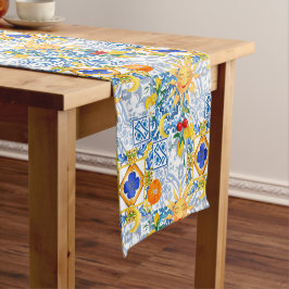 Caminho De Mesa Pequeno Sol siciliano, limão, majolica,