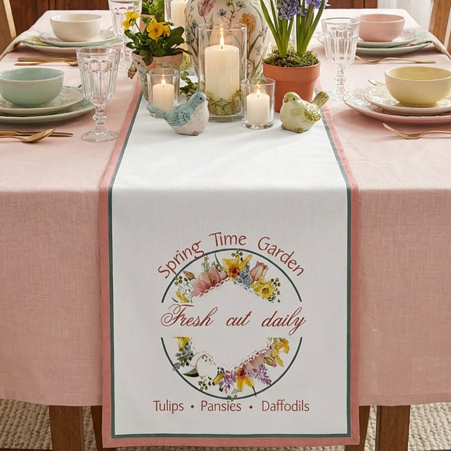 Caminho De Mesa Pequeno Spring Garden sign Medium Table Runner (Criador carregado)