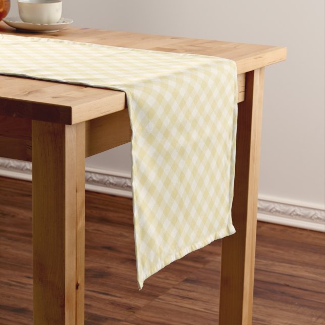 Caminho De Mesa Pequeno Spring Retro Gingham | Creme de Manteiga (No Local)