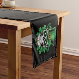 Caminho De Mesa Pequeno Sugar Skull Rua Patrick Day Lucky Shamrock