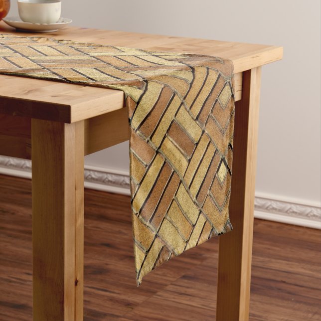 Caminho De Mesa Pequeno Table Runner - Brick Kaleidoscopic Pattern (No Local)