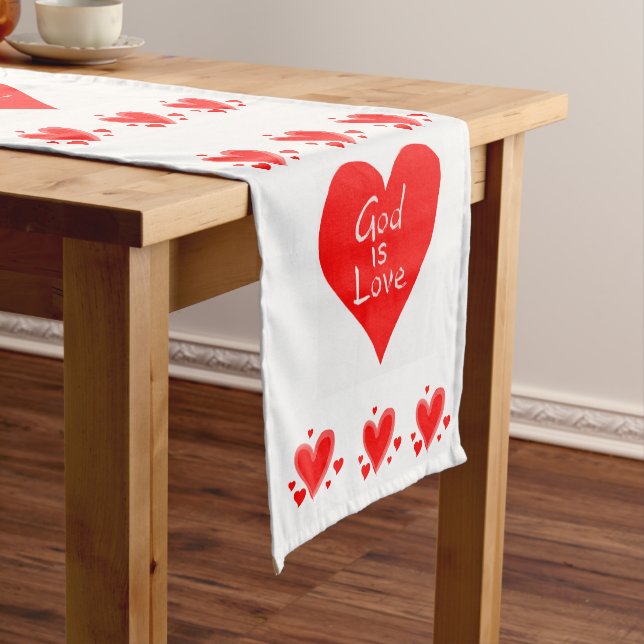 Caminho De Mesa Pequeno Tablecloth Runner Namorados Deus é Amor (No Local)