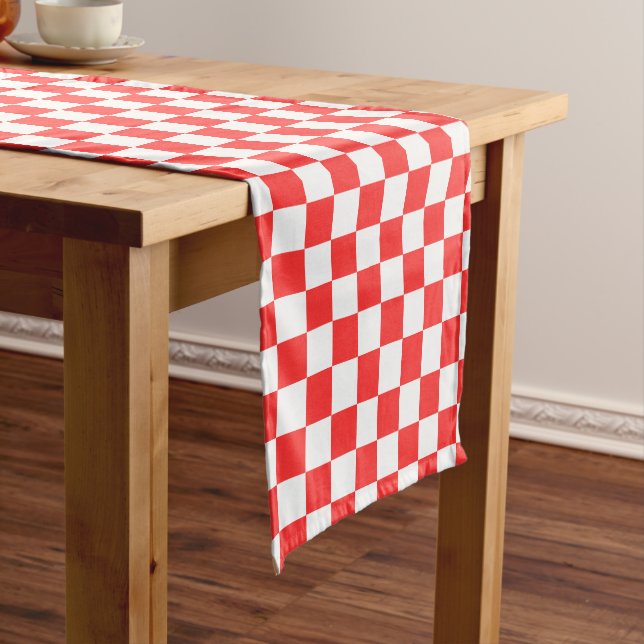 Caminho De Mesa Pequeno Tabuleiro de xadrez vermelho visual clássico (No Local)