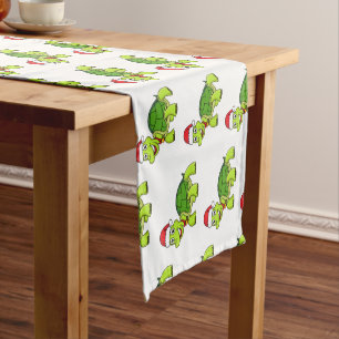 Caminho De Mesa Pequeno Tartaruga feliz bonita vestindo chapéu de Papai N