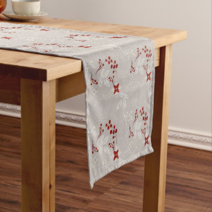 Caminho De Mesa Pequeno Taupe e RedTaika Folk Art