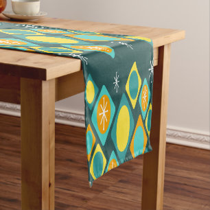 Caminho De Mesa Pequeno Teal de Starbursts de Ouros