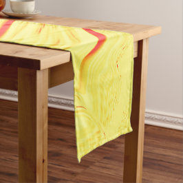 Caminho De Mesa Pequeno Tecido ondulado com tons amarelos claros, curva av