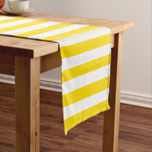 Caminho De Mesa Pequeno Tendência Elegante Moderna de Stripes Brancas Amar
