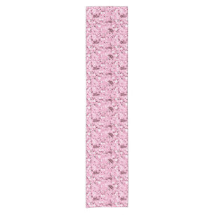 Caminho De Mesa Pequeno teste padrão cor-de-rosa bonito dos pássaros e d