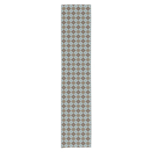 Caminho De Mesa Pequeno Teste padrão de Argyle no azul e no Taupe