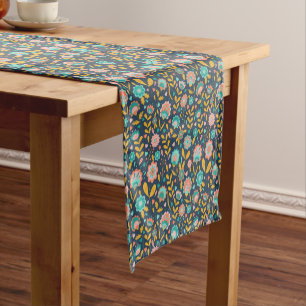 Caminho De Mesa Pequeno Teste padrão de flor da arte popular