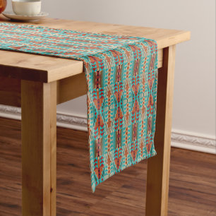 Caminho De Mesa Pequeno Teste padrão de mosaico alaranjado queimado