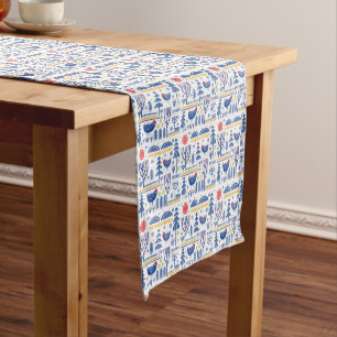 Caminho De Mesa Pequeno Teste padrão do pássaro do inverno da arte popul
