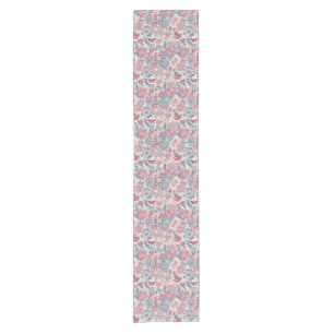 Caminho De Mesa Pequeno Teste padrão floral com pássaro e borboleta