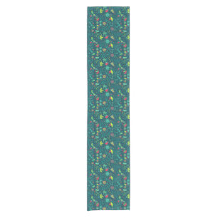 Caminho De Mesa Pequeno Teste padrão floral com pássaros 2 dos desenhos