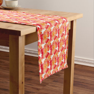Caminho De Mesa Pequeno Teste padrão floral do Oleander alaranjado