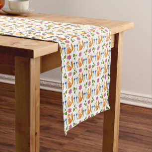 Caminho De Mesa Pequeno Teste padrão floral Foxy Pastel bonito