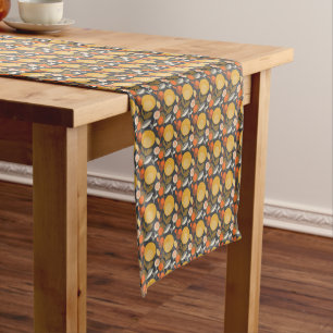 Caminho De Mesa Pequeno Teste padrão floral retro clássico
