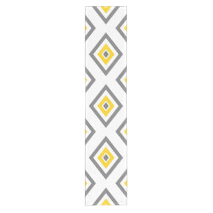 Caminho De Mesa Pequeno Teste padrão geométrico do diamante amarelo do