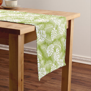 Caminho De Mesa Pequeno Teste padrão verde da floresta húmida das folhas