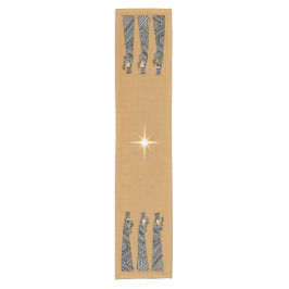 Caminho De Mesa Pequeno Three Wise Men Black & White Christmas Nativity