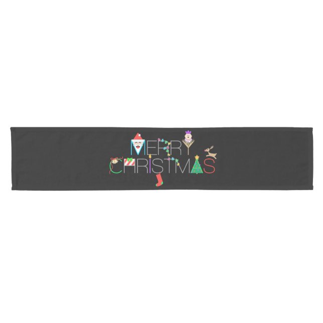 Caminho De Mesa Pequeno Tipografia Feliz de Natal (Horizontal)