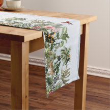 Toalha de Mesa com Vida Selvagem da Selva Tropical