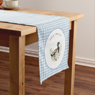 Caminho De Mesa Pequeno Toalha de Mesa de Banho Xadrez Azul Pato-real