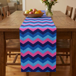Caminho De Mesa Pequeno Toalha de Mesa Pequena com Padrão Chevron Azul Ros