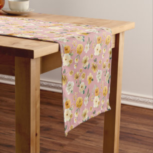 Caminho De Mesa Pequeno Toalha de Mesa Rosa Velho Floral para Chá de Bebê
