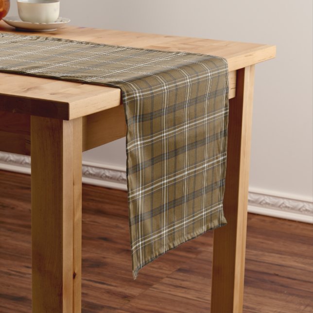 Caminho De Mesa Pequeno Toalha de Mesa Xadrez Marrom e Branco Padrão Cláss (No Local)