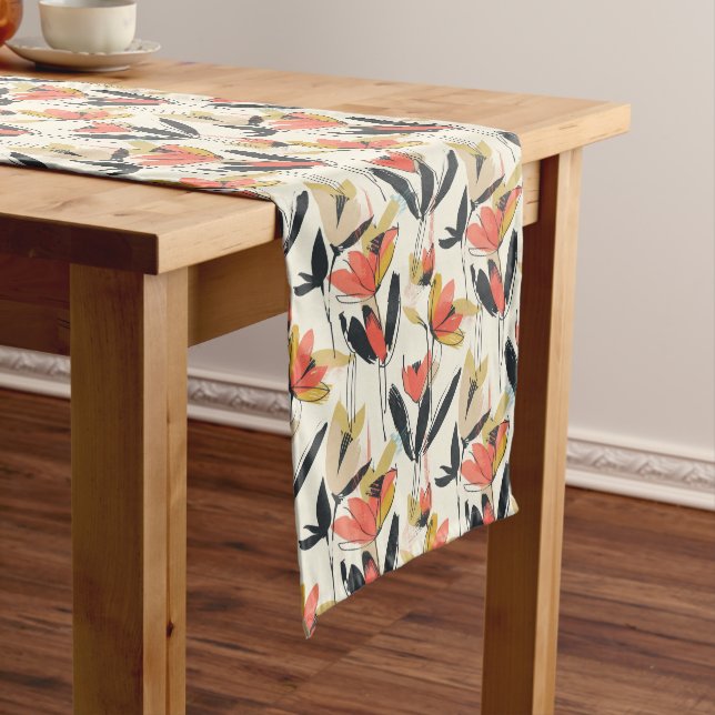 Caminho De Mesa Pequeno Toalhete de Mesa Floral Abstrato Moderno de Primav (No Local)