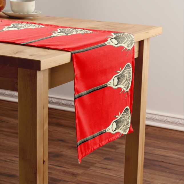 Caminho De Mesa Pequeno Toalhete de Mesa Vermelho do Time de Lacrosse (No Local)