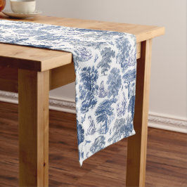Caminho De Mesa Pequeno Toile Clássica Rustic Blue Country