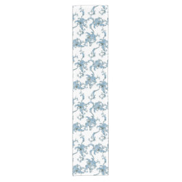 Caminho De Mesa Pequeno Toile de Joy. Floral. Azul.